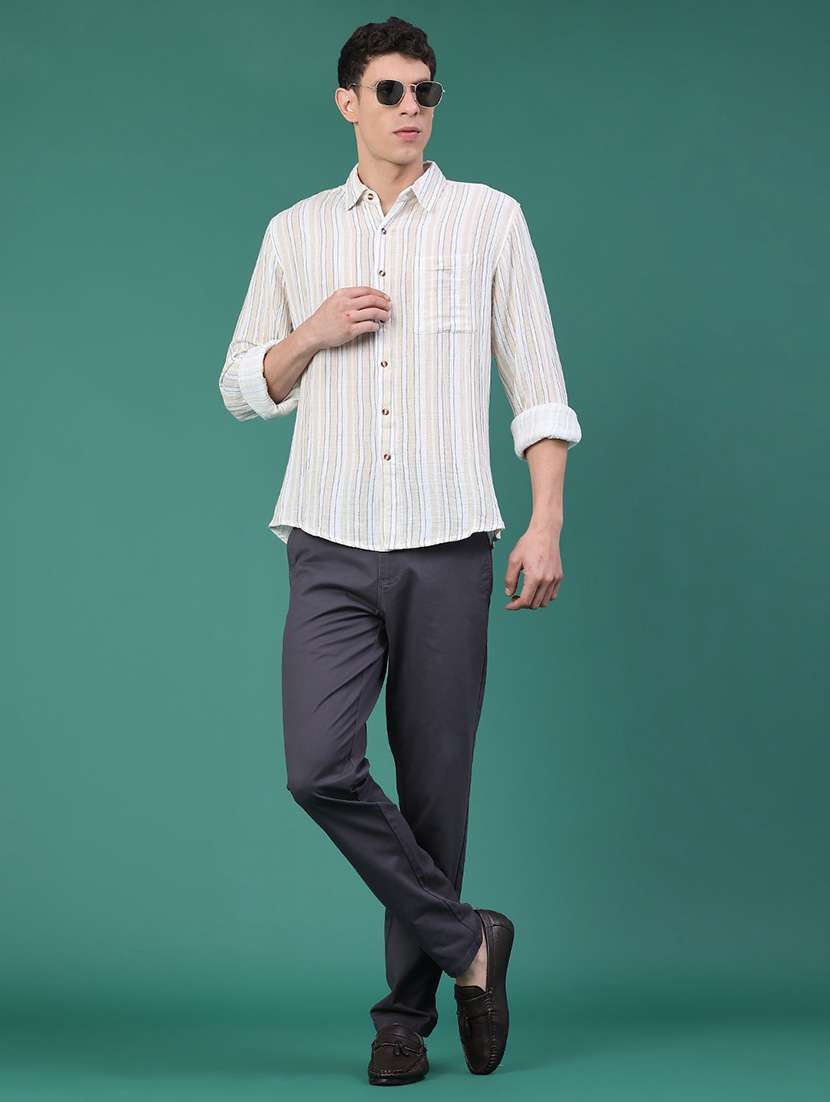 men striped long sleeve regular fit casual shirt - 21968429 -  Standard Image - 5