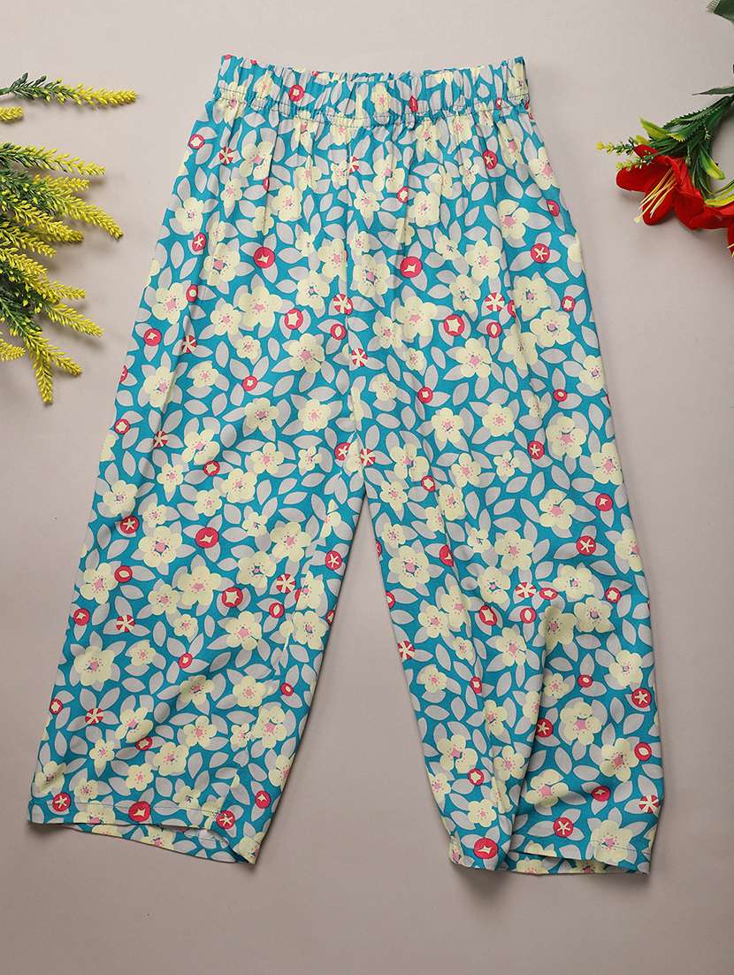 girls printed mid rise palazzo 