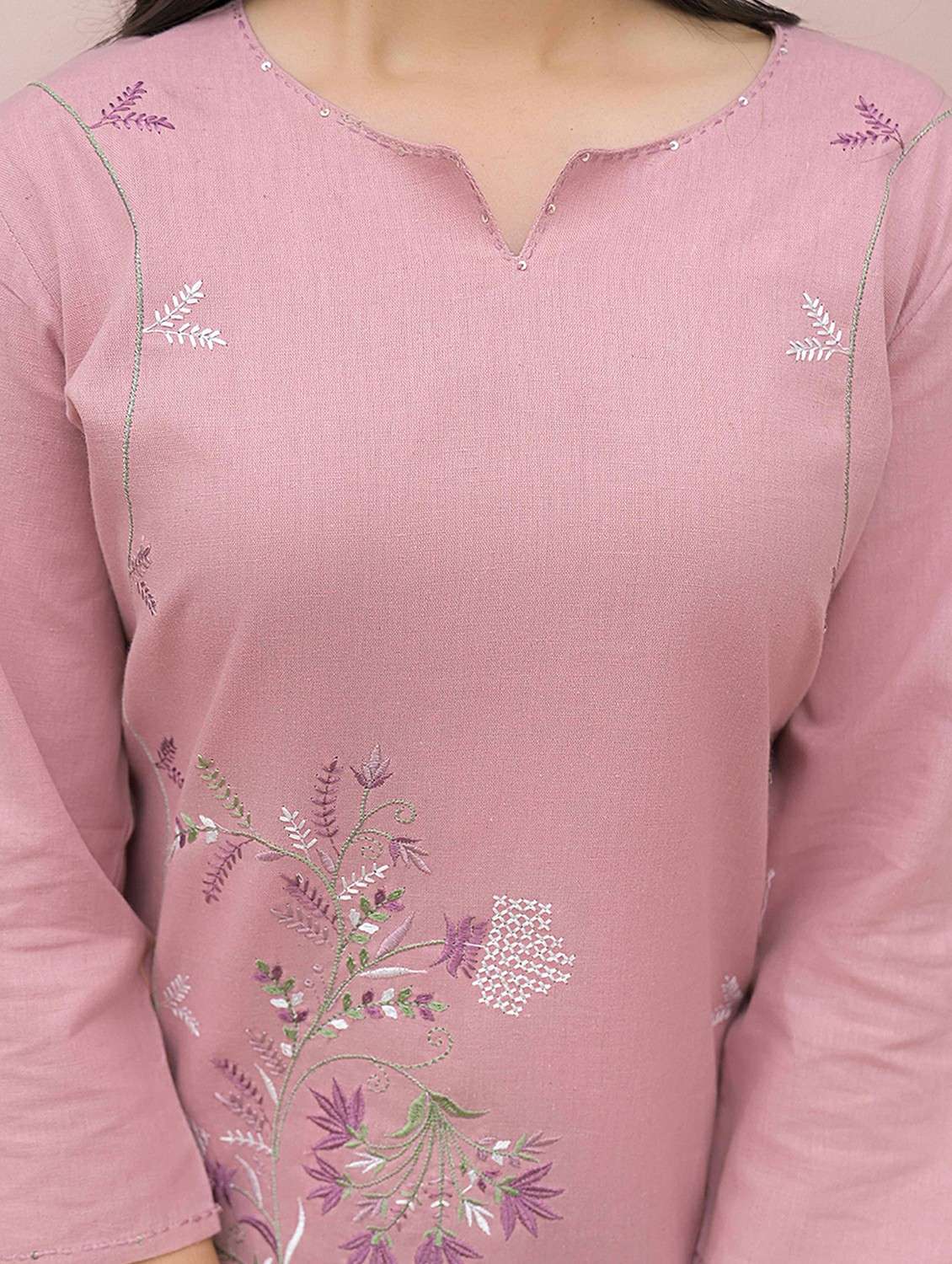 women embroidered three quarter sleeve kurti - 21968526 -  Standard Image - 5