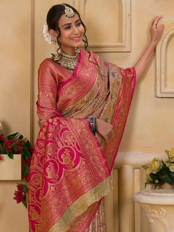 women self design banarasi saree with blouse - 21968588 - Standard Image - 3