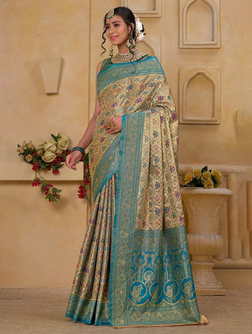 women self design banarasi saree with blouse
