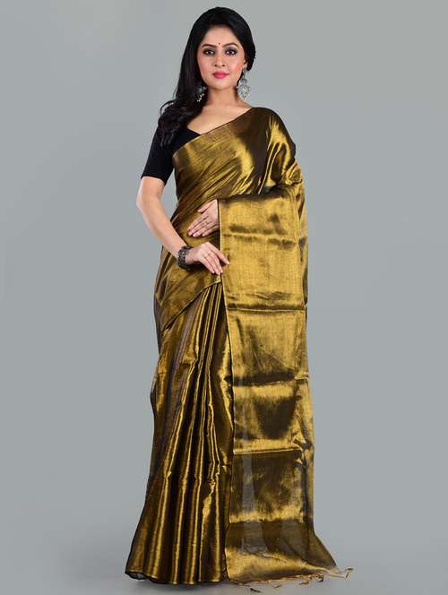 women solid plain saree with blouse - 21968600 -  Standard Image - 0