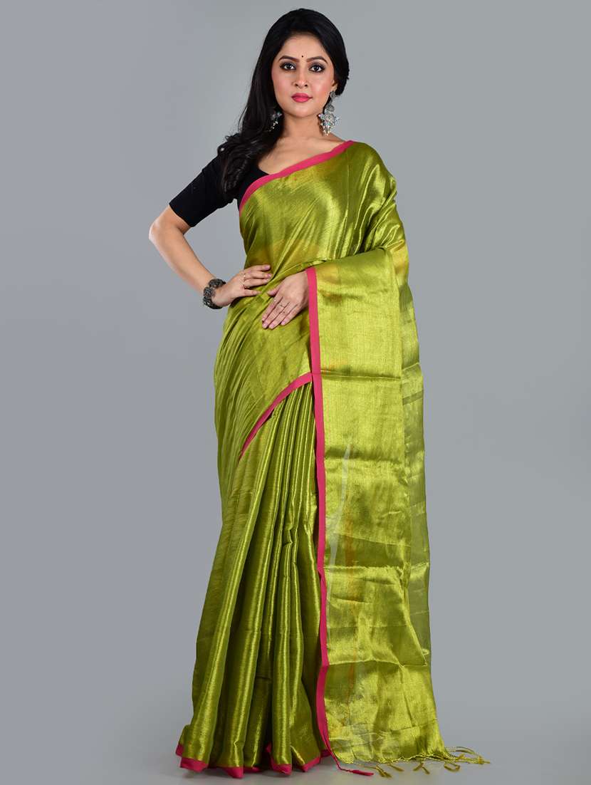 women solid plain saree with blouse