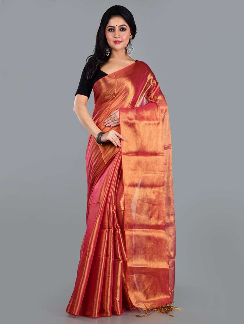 women solid plain saree with blouse