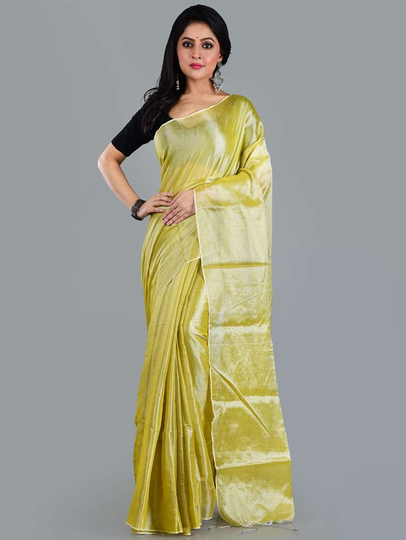 women solid plain saree with blouse
