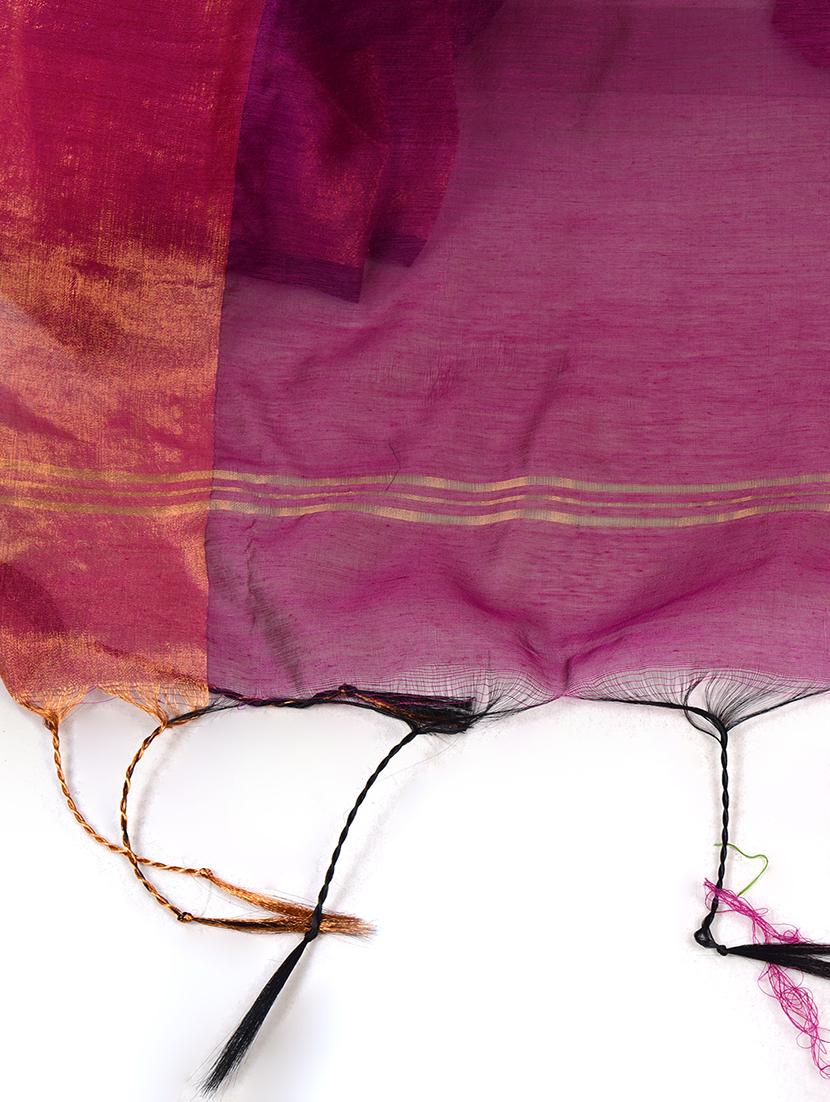 women solid with bordered saree with blouse - 21968617 - Standard Image - 5