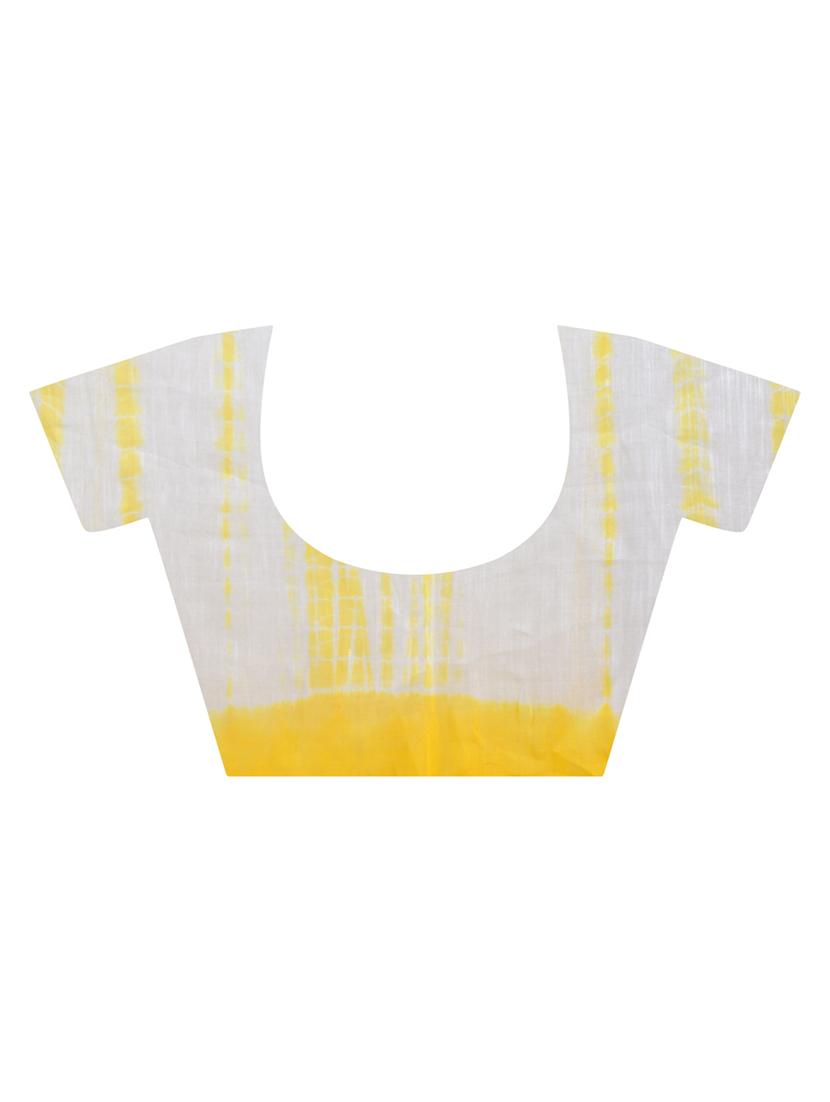 women yellow printed saree with blouse - 21968623 - Standard Image - 3