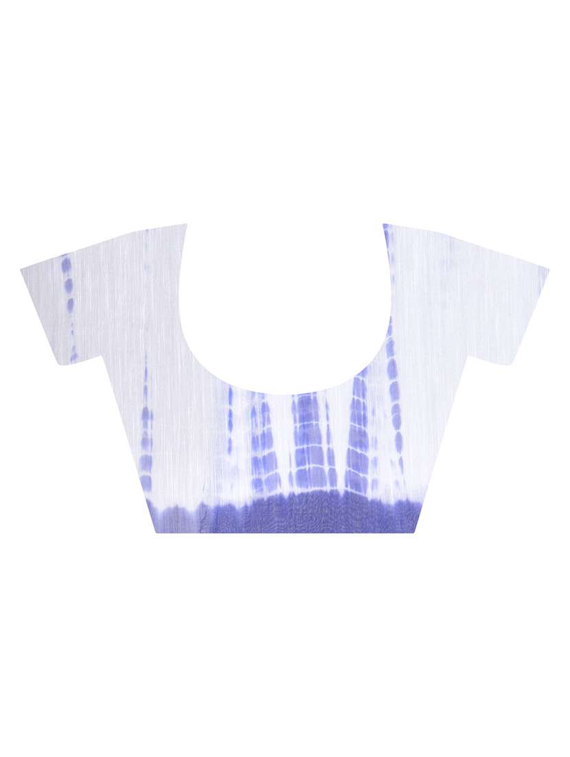 women blue printed saree with blouse - 21968624 - Standard Image - 3