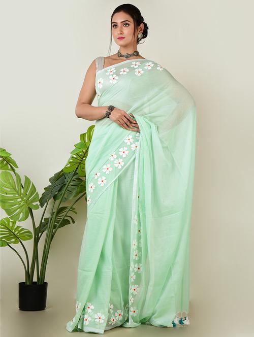 women floral bordered saree with blouse - 21968639 - Standard Image - 0