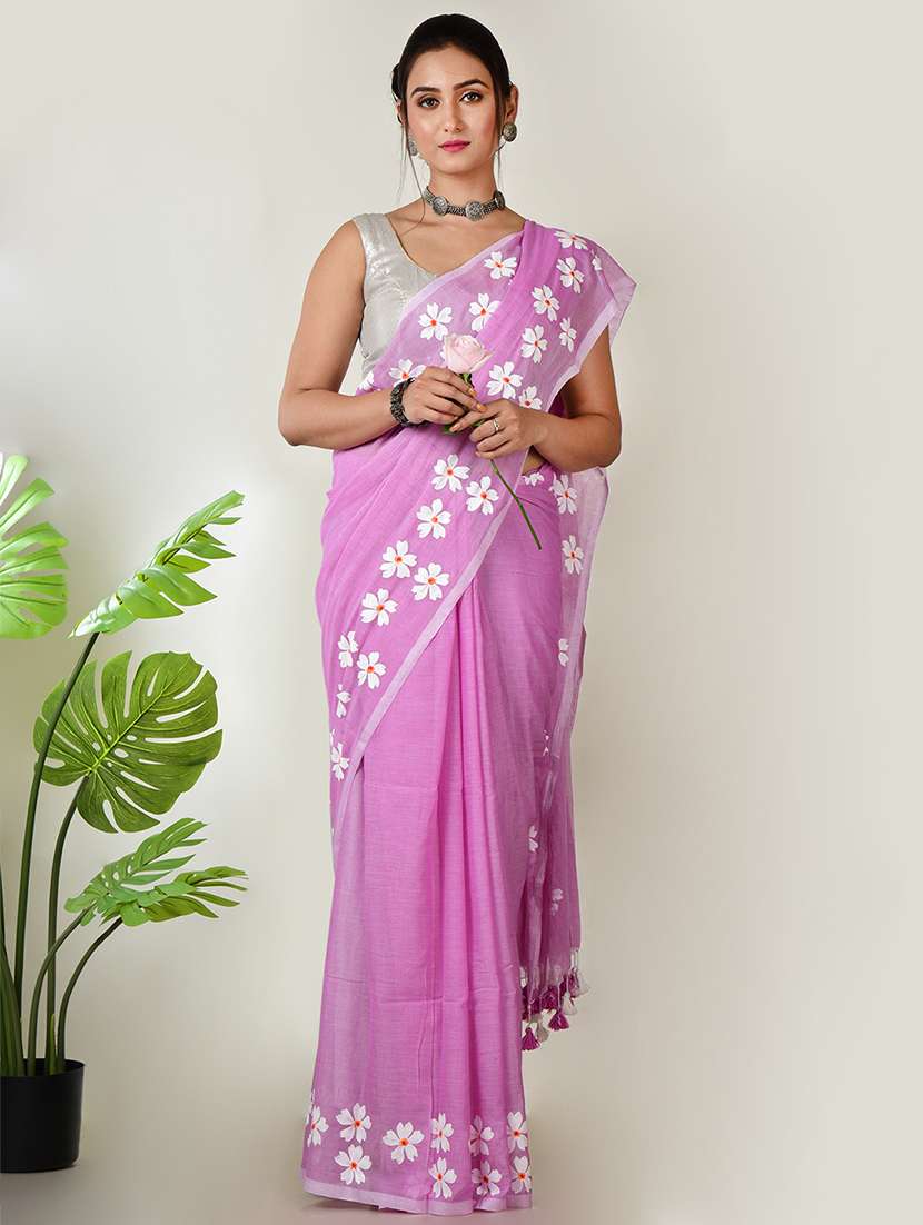 women floral bordered saree with blouse - 21968641 - Zoom Image - 0