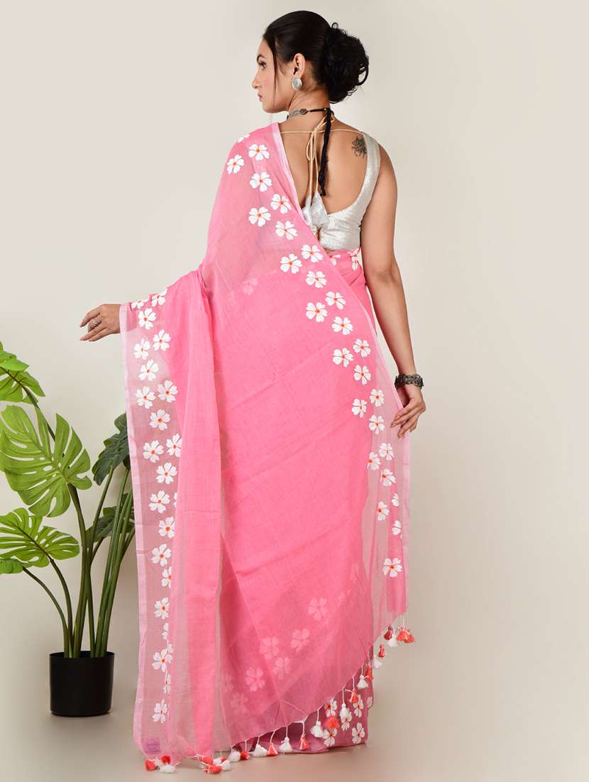 women floral bordered saree with blouse - 21968643 - Standard Image - 3