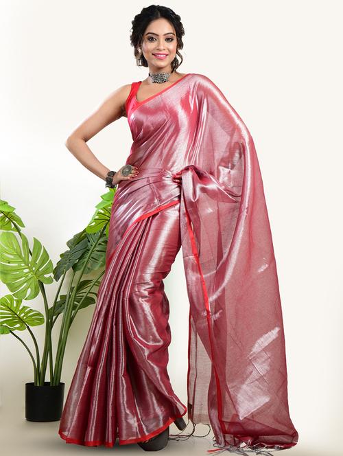 women solid plain saree with blouse - 21968644 - Standard Image - 0