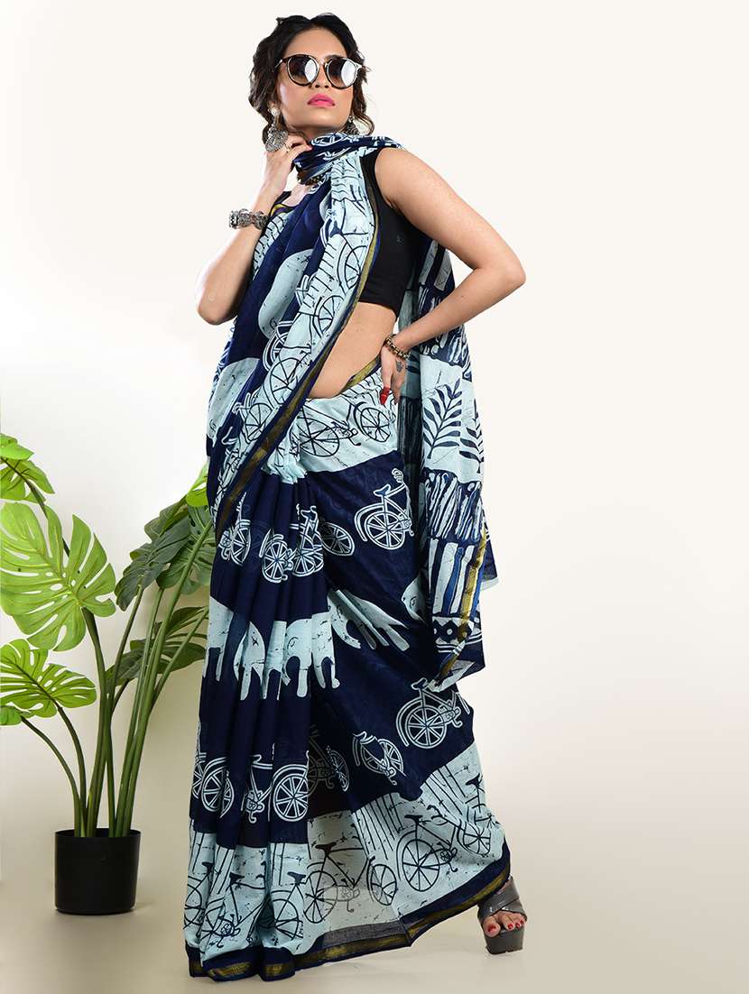 women printed casual wear saree with blouse - 21968645 -  Zoom Image - 0