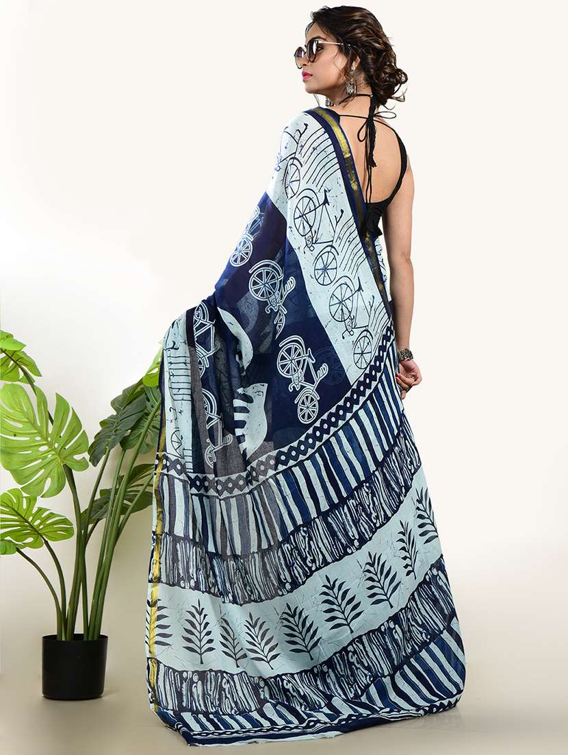 Women Printed Casual Wear Saree With Blouse