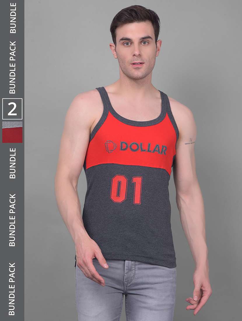 men pack of 2 color block scoop neck vest