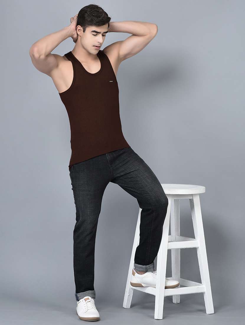 men pack of 2 solid scoop neck vest - 21968687 -  Standard Image - 3