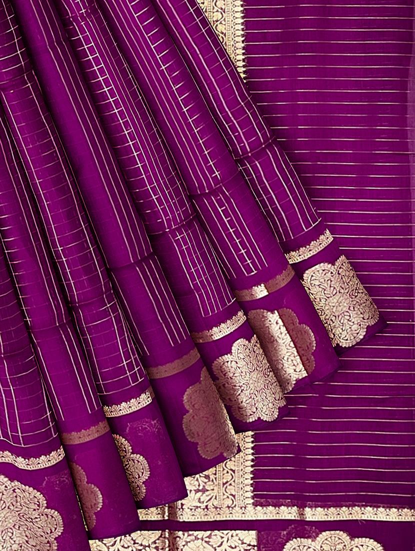 women checkered bordered saree with blouse - 21968730 - Standard Image - 3