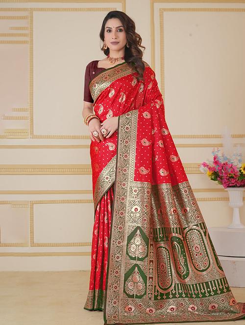 women self design banarasi saree with blouse - 21968750 - Standard Image - 0