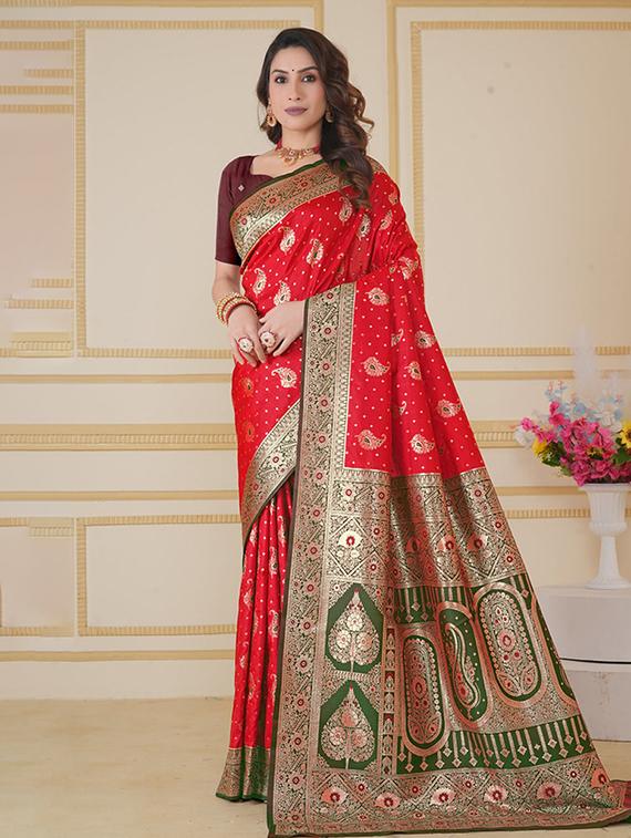 women self design banarasi saree with blouse - 21968750 - Zoom Image - 0