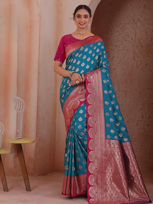 women self design banarasi saree with blouse - 21968759 - Standard Image - 0