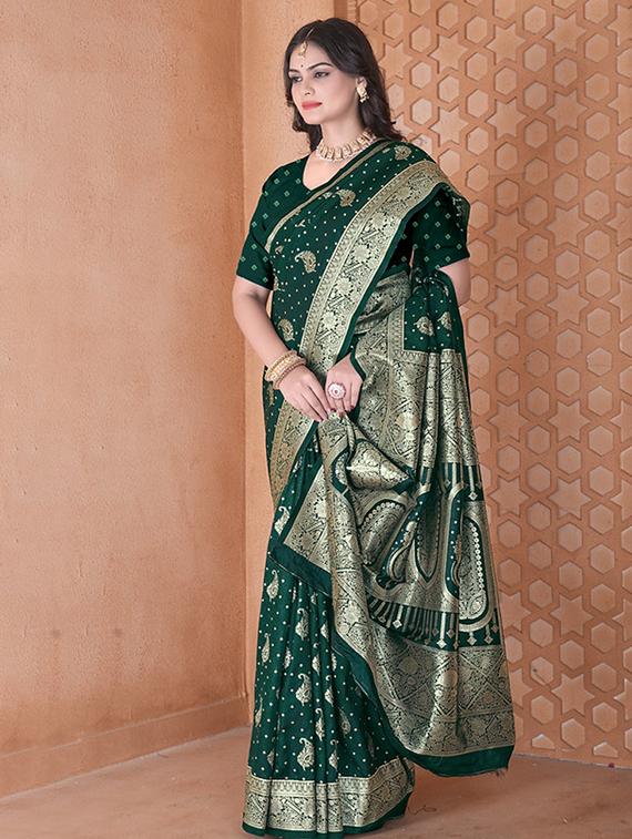 women self design banarasi saree with blouse