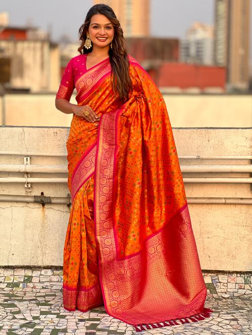 women self design patola saree with blouse - 21968792 -  Standard Image - 0