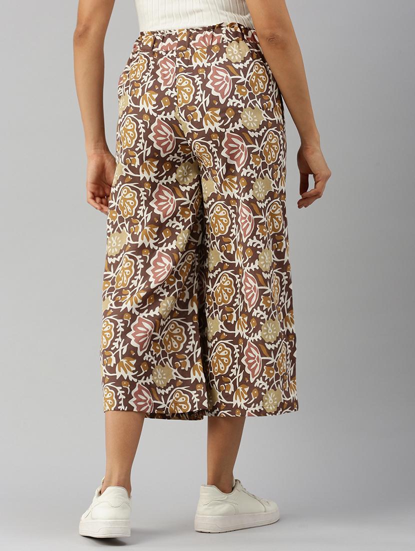 women beige mid rise printed culotte - 21968814 - Standard Image - 3