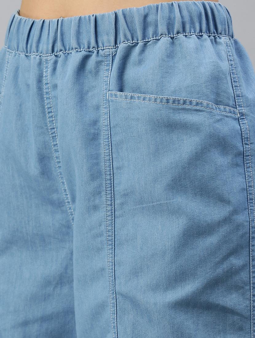 blue cotton trousers - 21968816 - Standard Image - 5