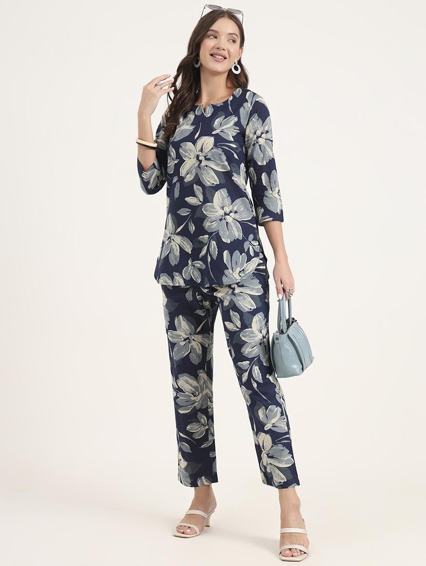 women floral print notch neck co-ord set - 21969118 - Zoom Image - 0
