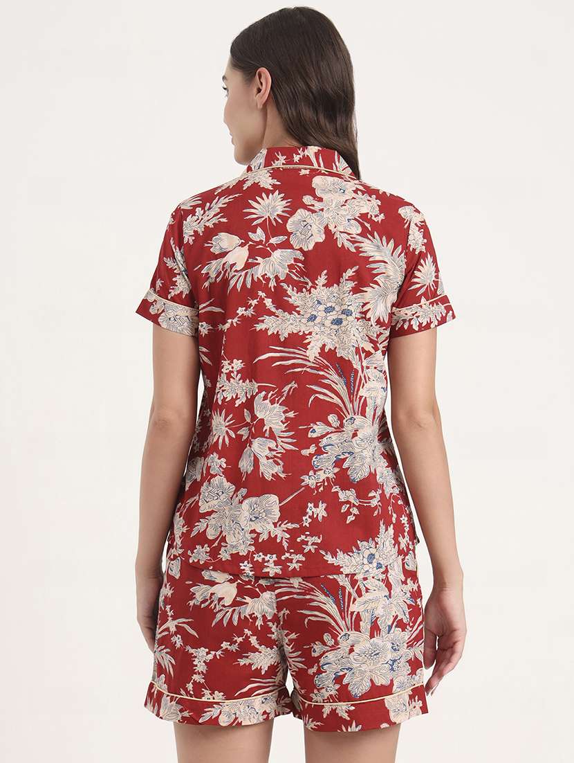 women printed nightwear shorts set - 21969120 - Standard Image - 3