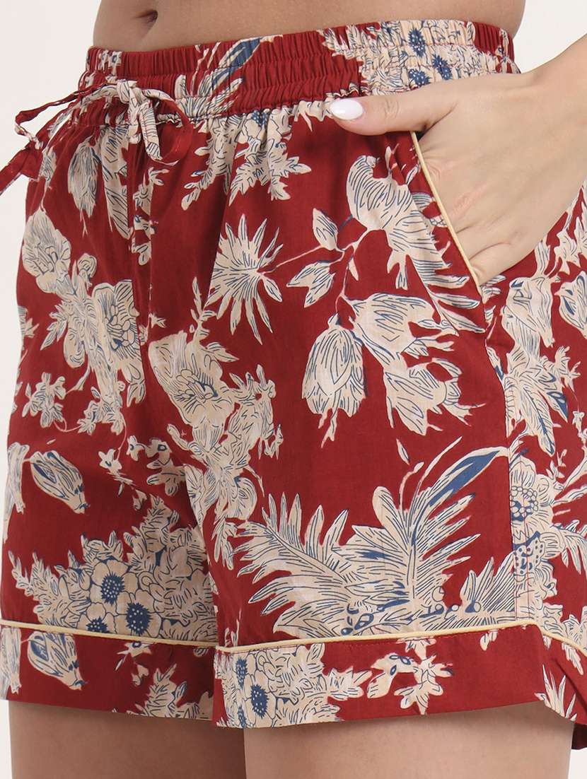 women printed nightwear shorts set - 21969120 - Standard Image - 5