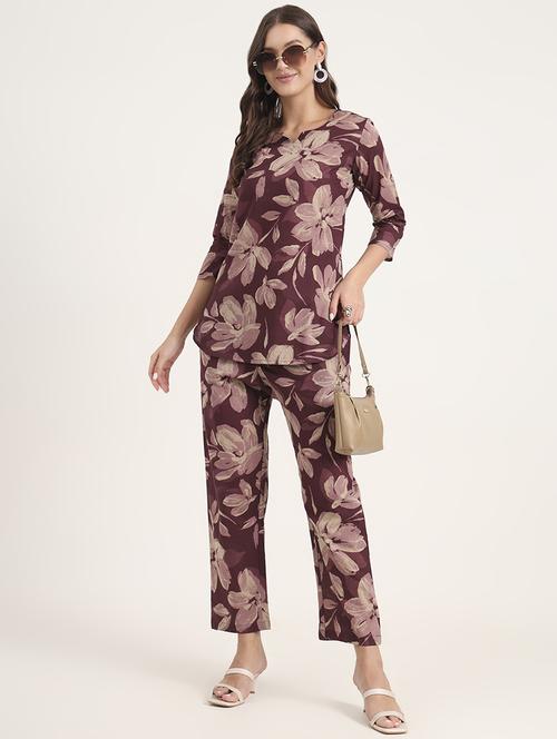 women floral print notch neck co-ord set - 21969123 -  Standard Image - 0