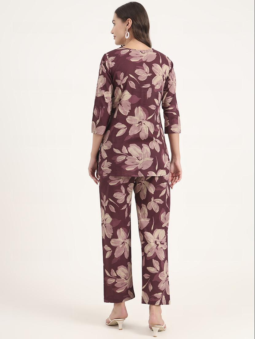 women floral print notch neck co-ord set - 21969123 - Standard Image - 3