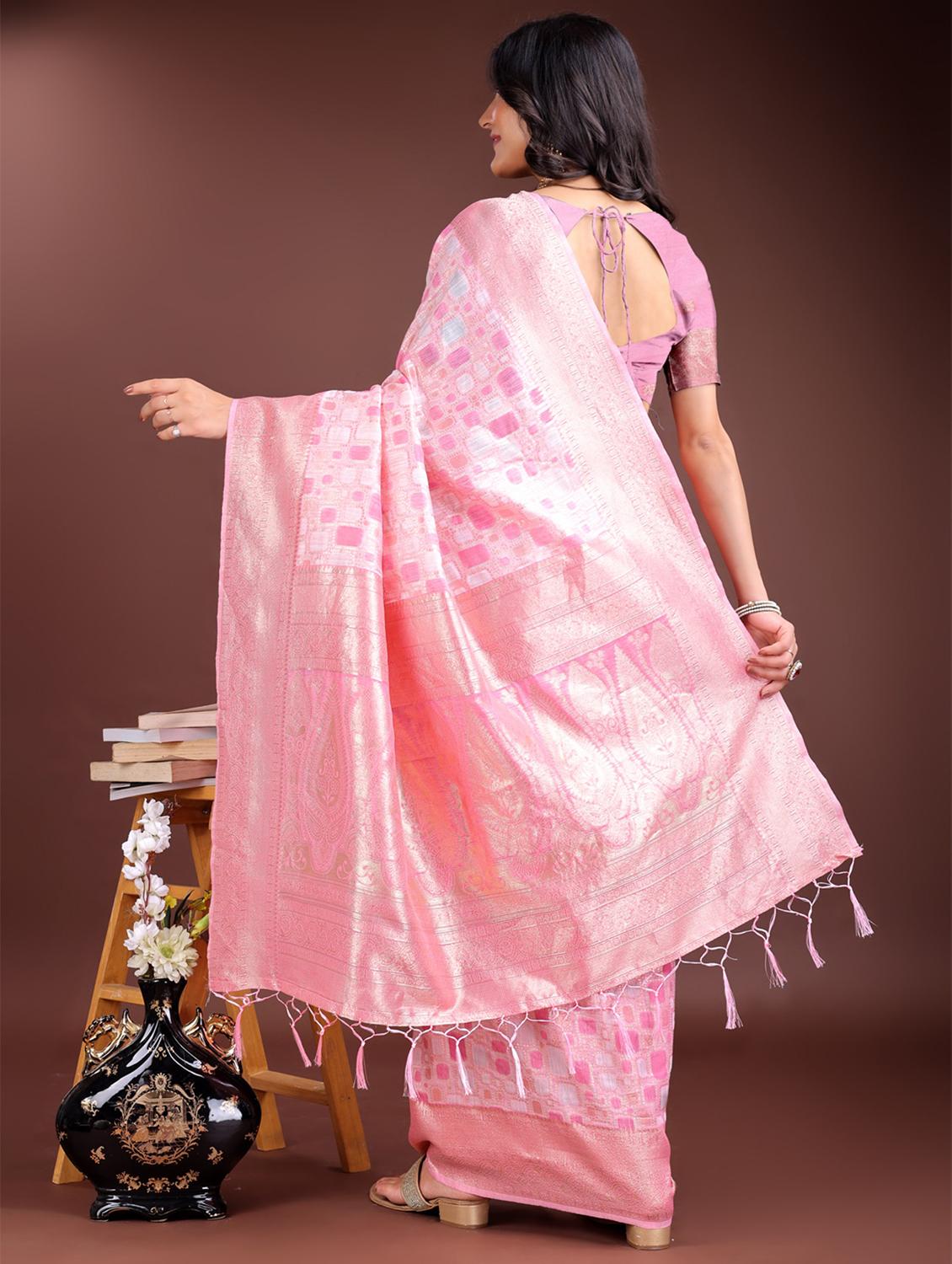 women self design banarasi saree with blouse - 21969188 - Standard Image - 3
