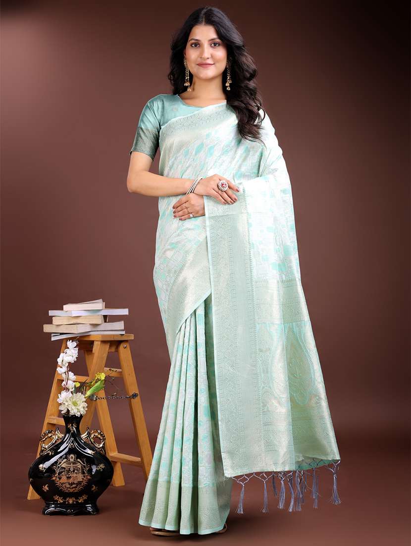 women self design banarasi saree with blouse - 21969191 - Zoom Image - 0