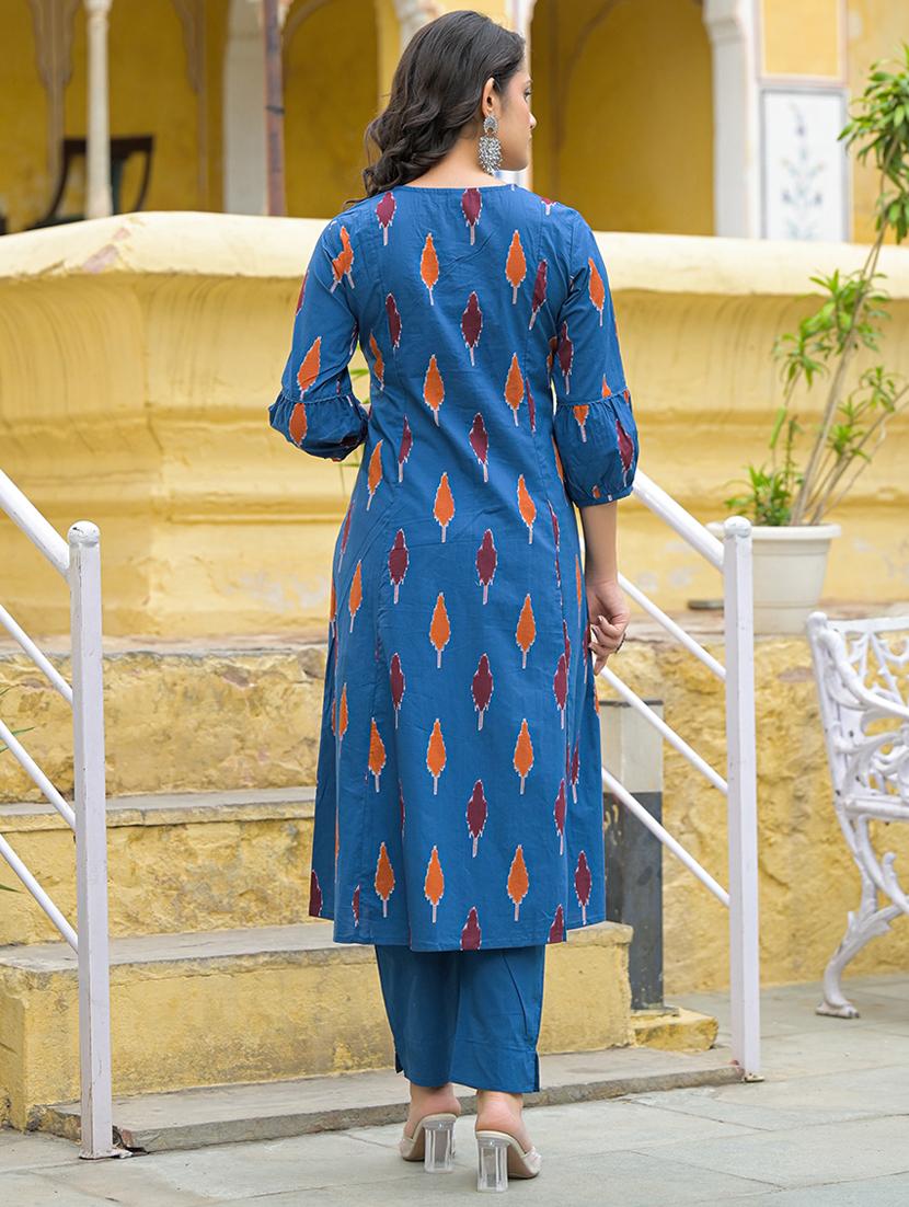 women three quarter sleeve kurta pant with dupatta set - 21969205 - Standard Image - 3