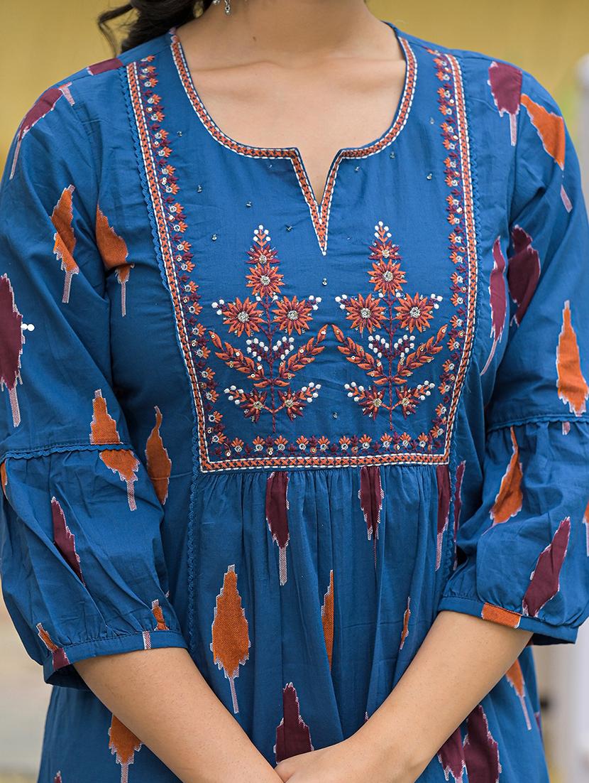 women three quarter sleeve kurta pant with dupatta set - 21969205 - Standard Image - 5