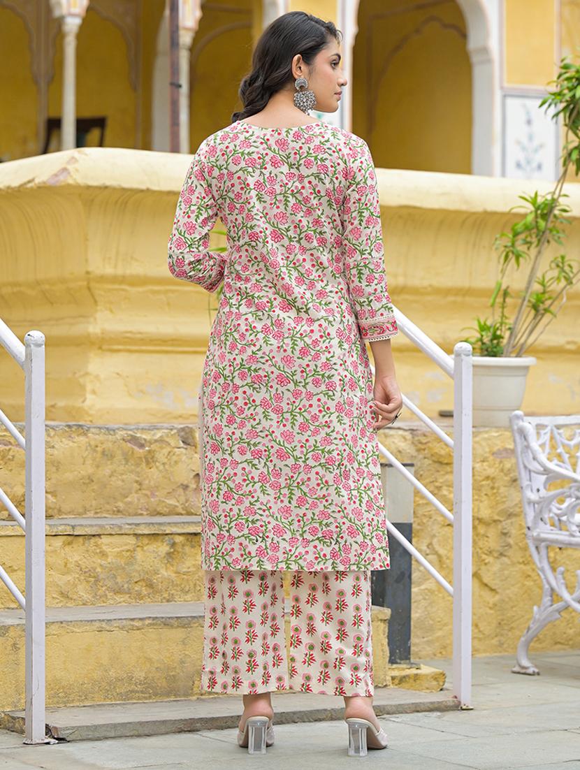 women three quarter sleeve kurta pant with dupatta set - 21969211 - Standard Image - 3