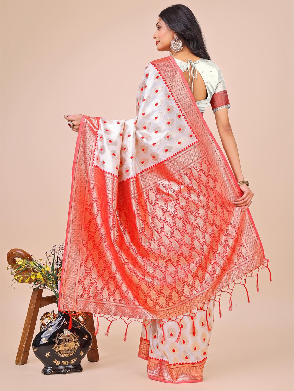 women self design banarasi saree with blouse - 21969224 - Standard Image - 3