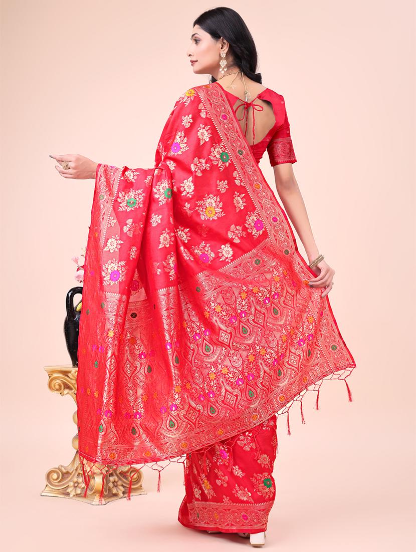women self design banarasi saree with blouse - 21969225 - Standard Image - 3
