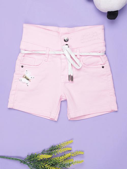kids solid mid rise regular fit shorts - 21969283 - Standard Image - 0