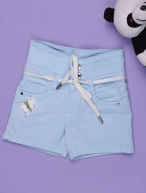 kids solid mid rise regular fit shorts  - 21969289 -  Standard Image - 0