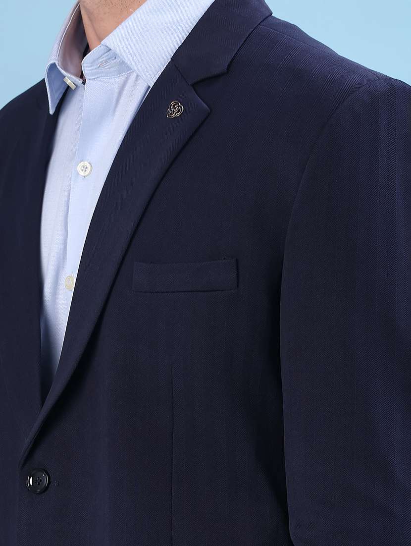 men solid lapel collar single breasted casual blazer - 21969312 -  Standard Image - 5