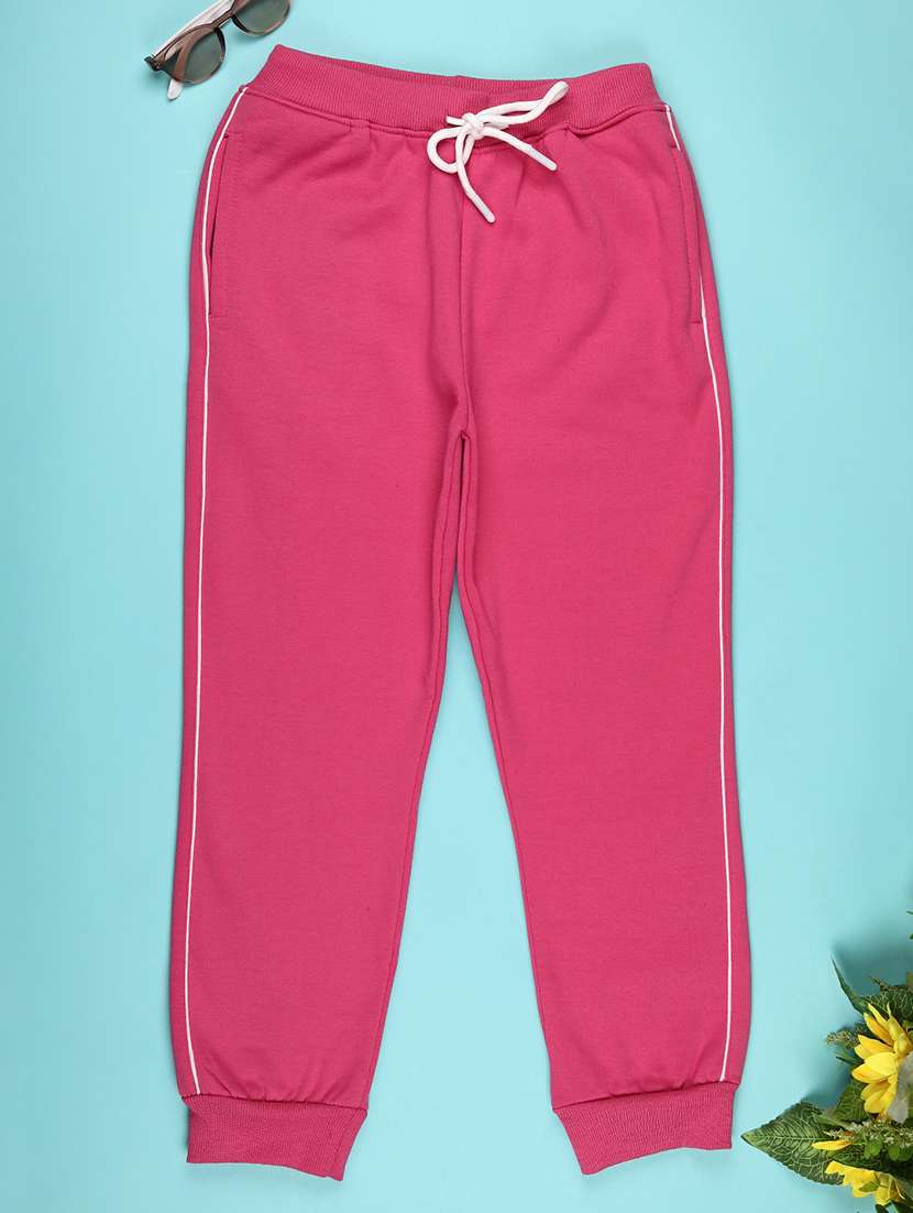 girls solid mid rise jogger