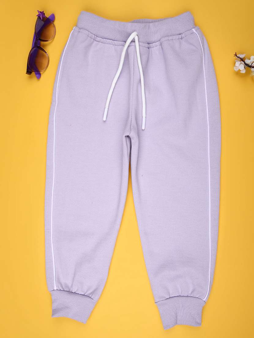 girls solid mid rise jogger