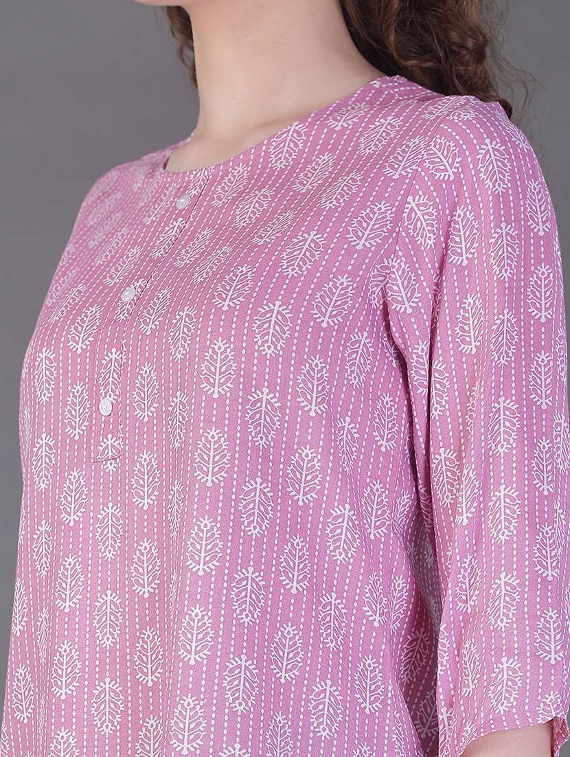 women printed three quarter sleeve kurti - 21969554 -  Standard Image - 5