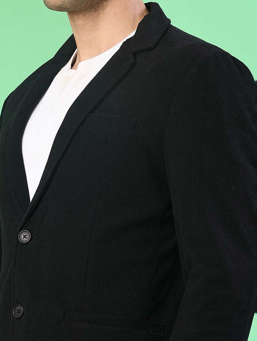 men solid lapel collar single breasted casual blazer - 21969578 -  Standard Image - 5
