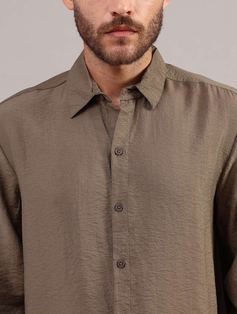 men solid long sleeve regular fit casual shirt - 21969607 -  Standard Image - 5