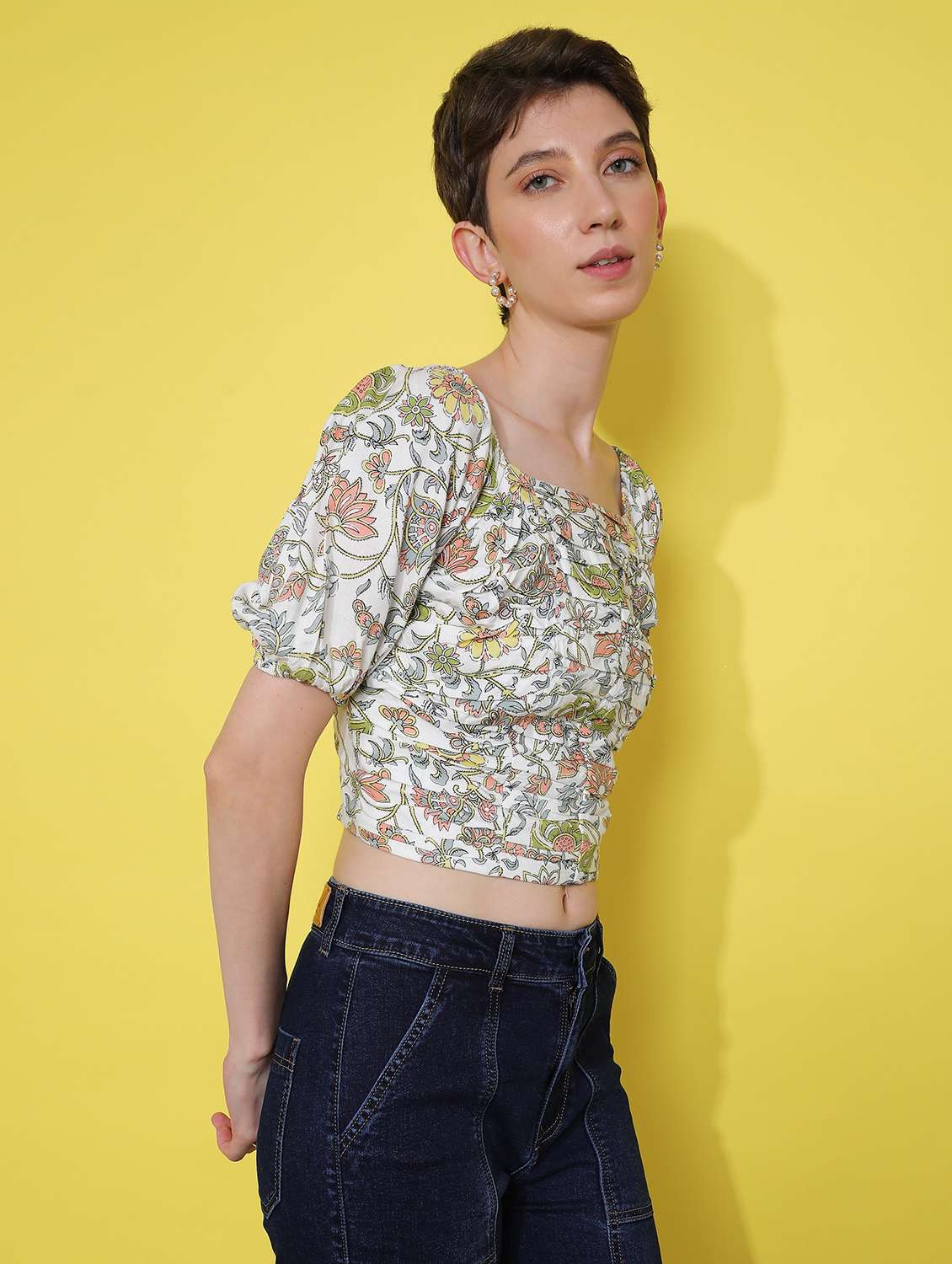 off white rayon top - 21969613 - Standard Image - 3