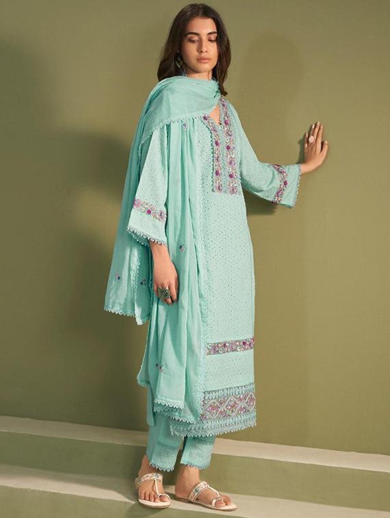 women self design long sleeve kurta pant with dupatta set - 21969636 -  Zoom Image - 0